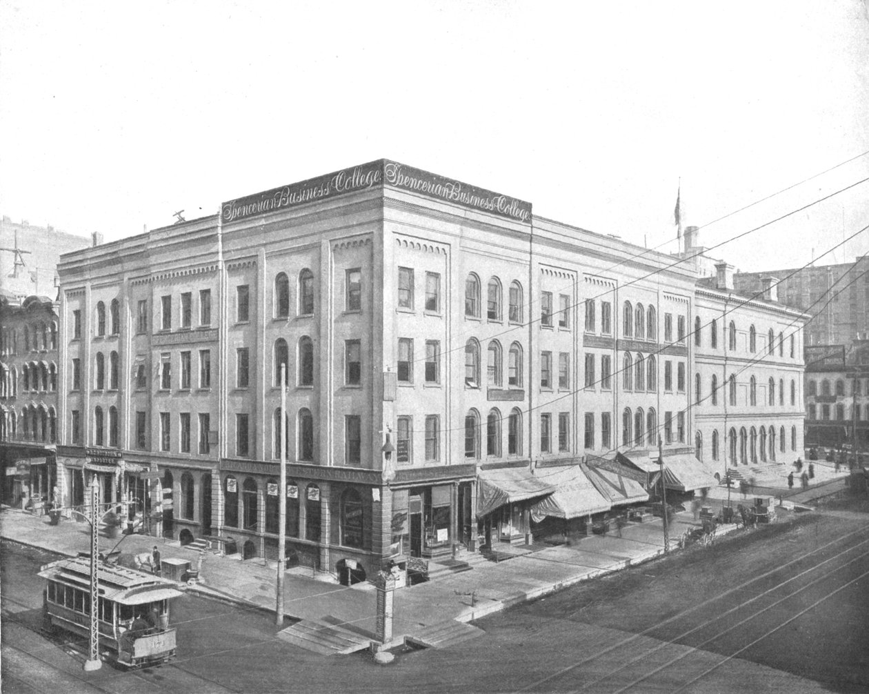 美国威斯康星州密尔沃基市威斯康星街和百老汇大街，c1900。 作者 不明