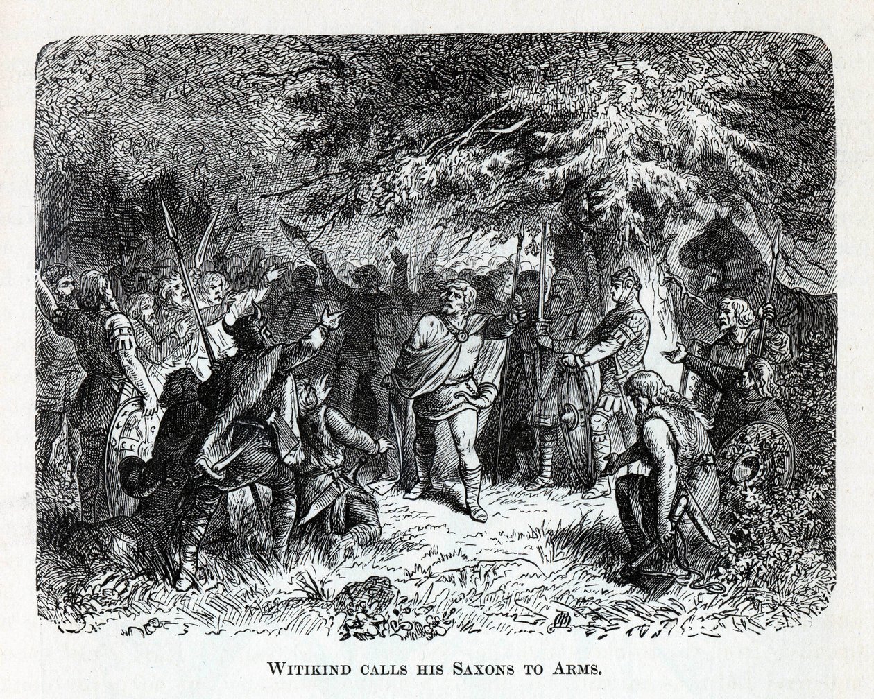 维特金德（Wittekind）将他的撒克逊人武装起来，1882年 作者 不明