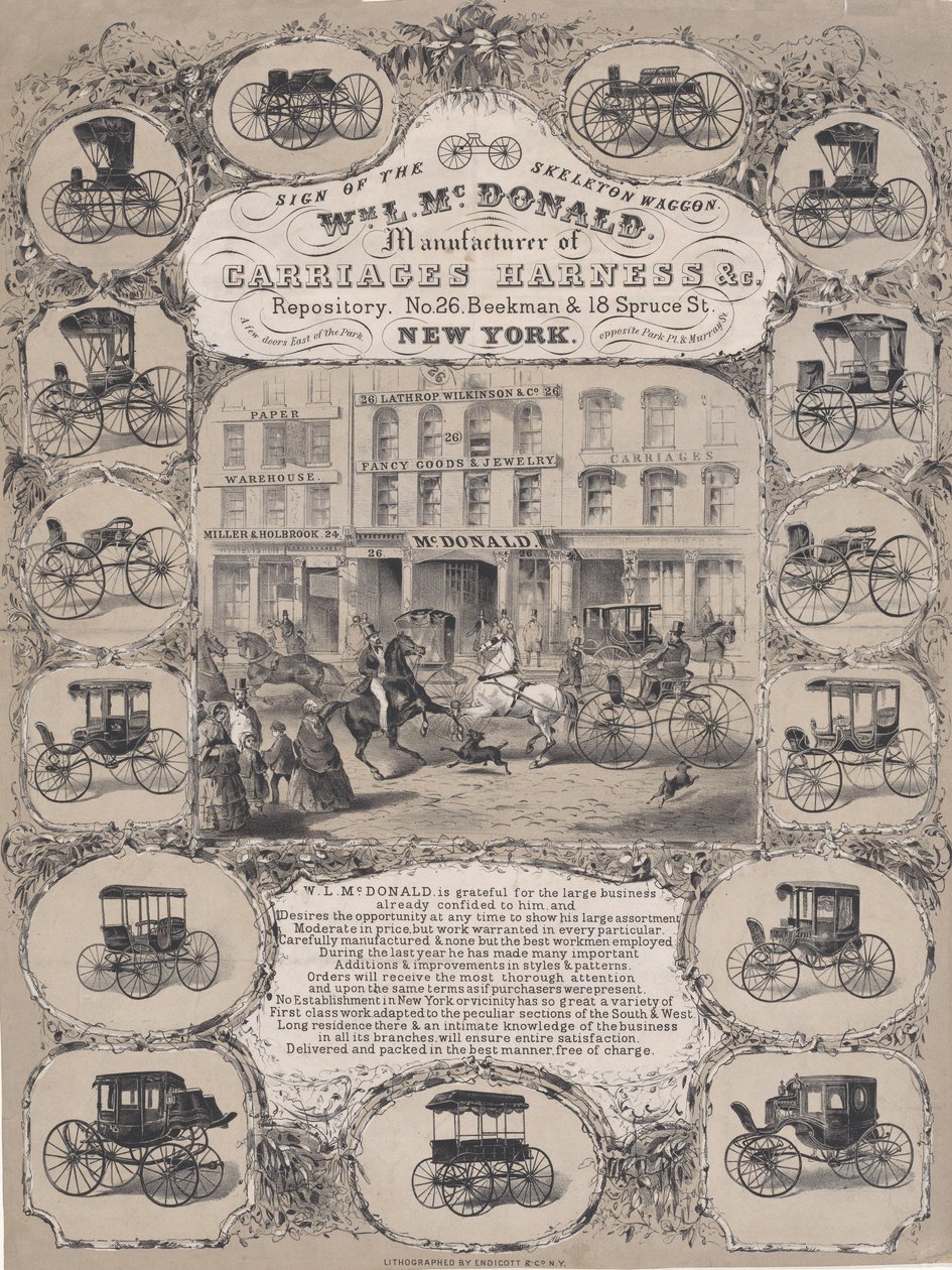 Wm. L. McDonald, Carriage Harness & Co.Repository, No. 26 Beekman & 1..., 1852-86. 作者 不明