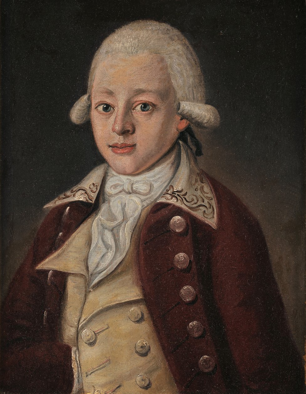 沃尔夫冈·阿马德迪斯·莫扎特（Wolfgang Amadeus Mozart）1756-1791，约1770年 作者 不明