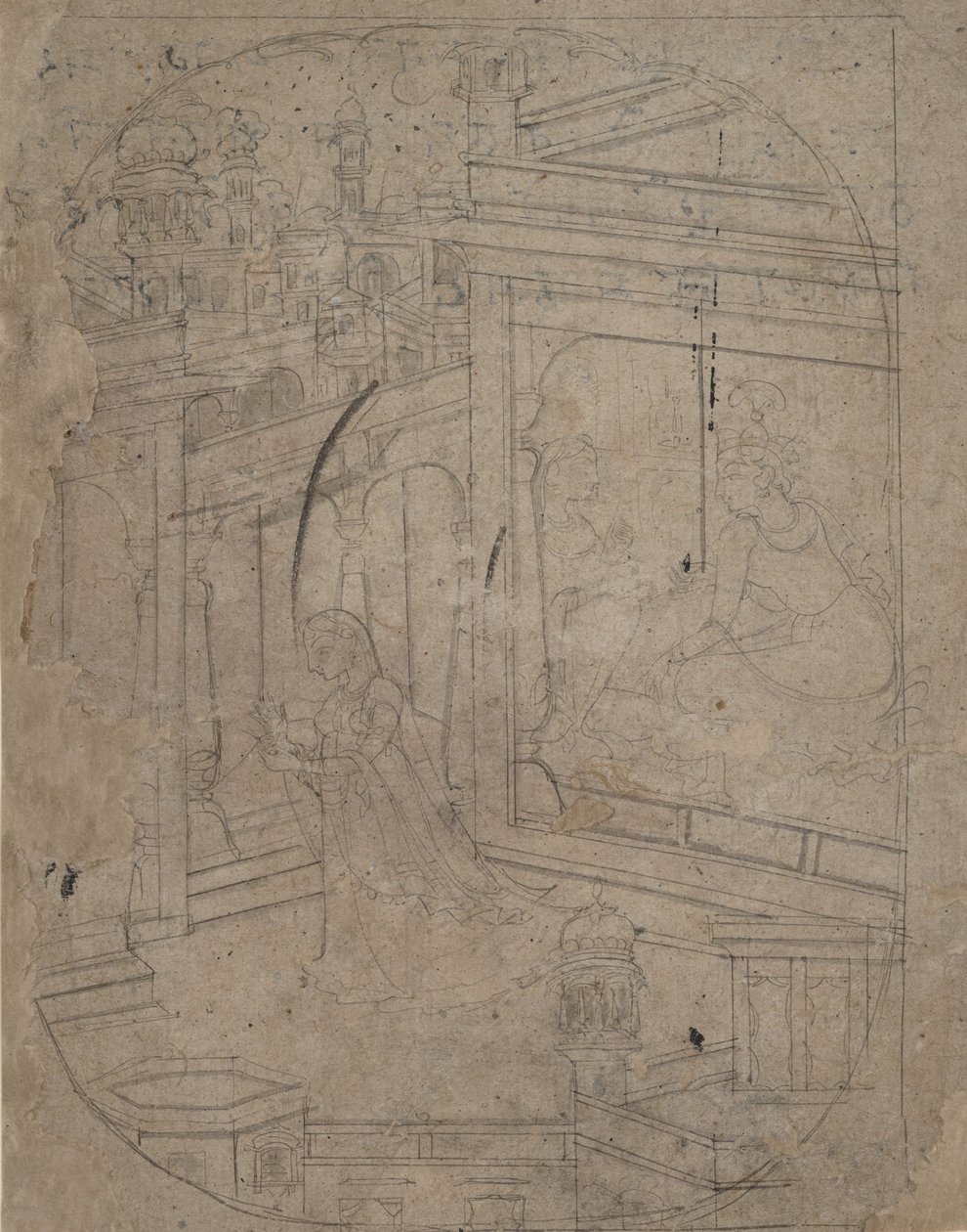 离开情人的女人，约1790-1820年。 作者 不明
