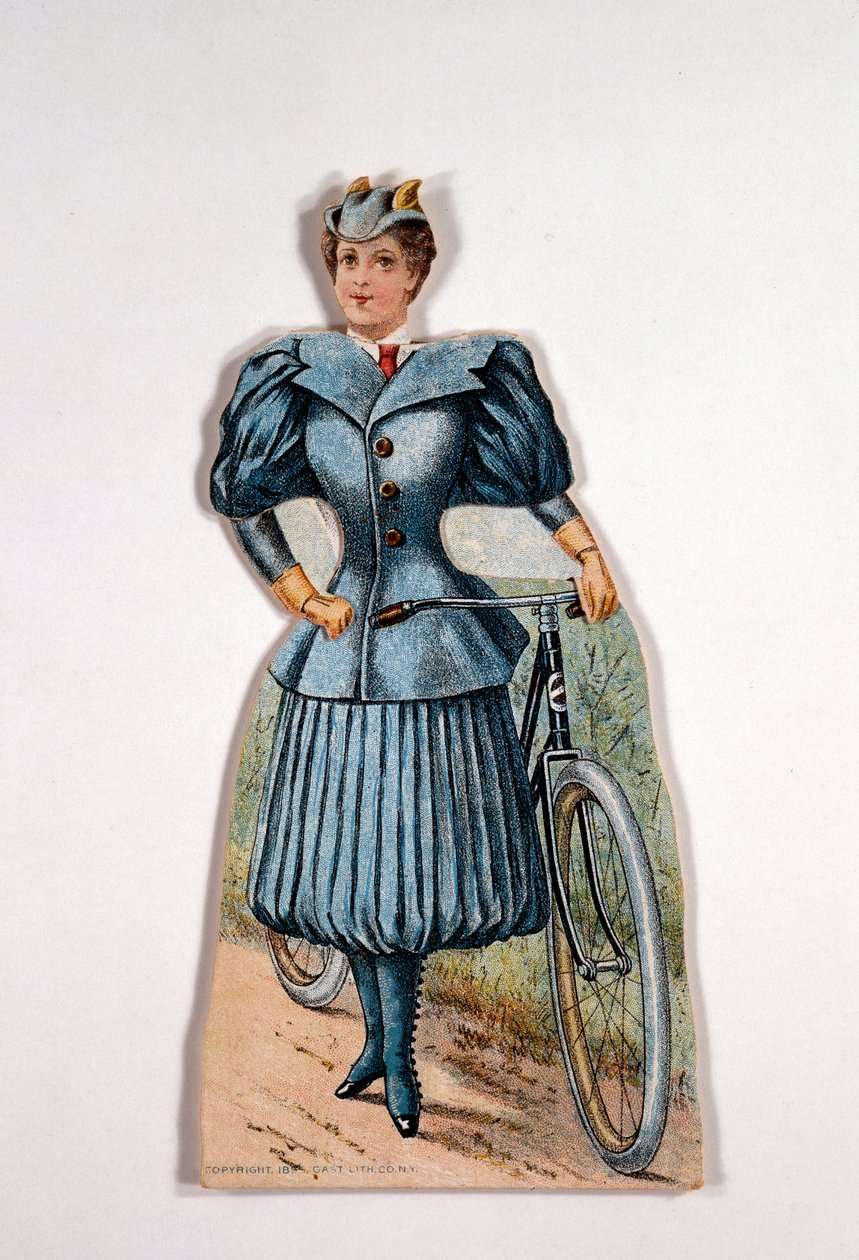 骑自行车的衣服的女人，美国人，c1900 作者 不明