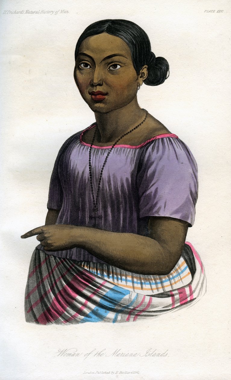 马里亚纳群岛的女人，1848年 作者 不明