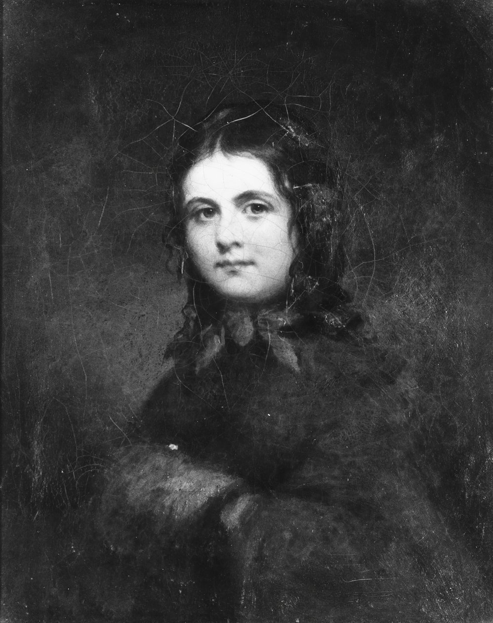 女人与一个笨拙，约。 1850年。 作者 不明