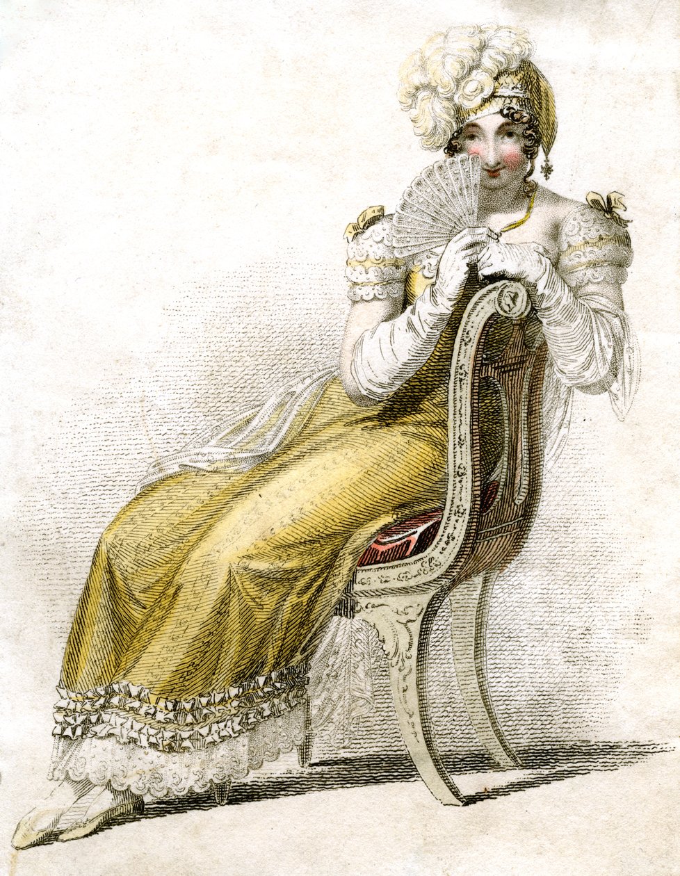 带风扇的女人，c1750-1850 作者 不明