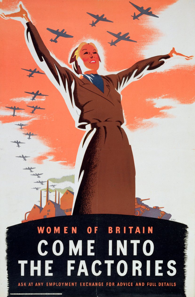 英国妇女进入工厂》，约1940年 作者 不明