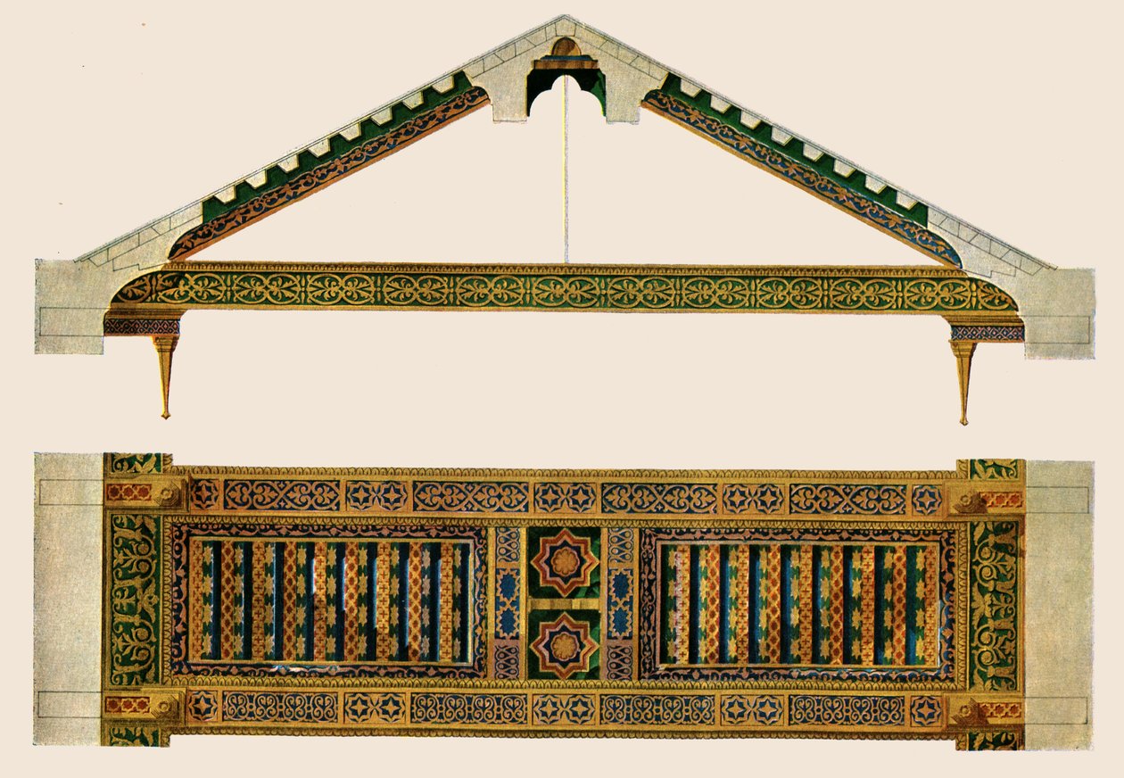 木天花板在蒙雷阿莱大教堂教堂中殿，巴勒莫，西西里岛，意大利，1928年。 作者 不明