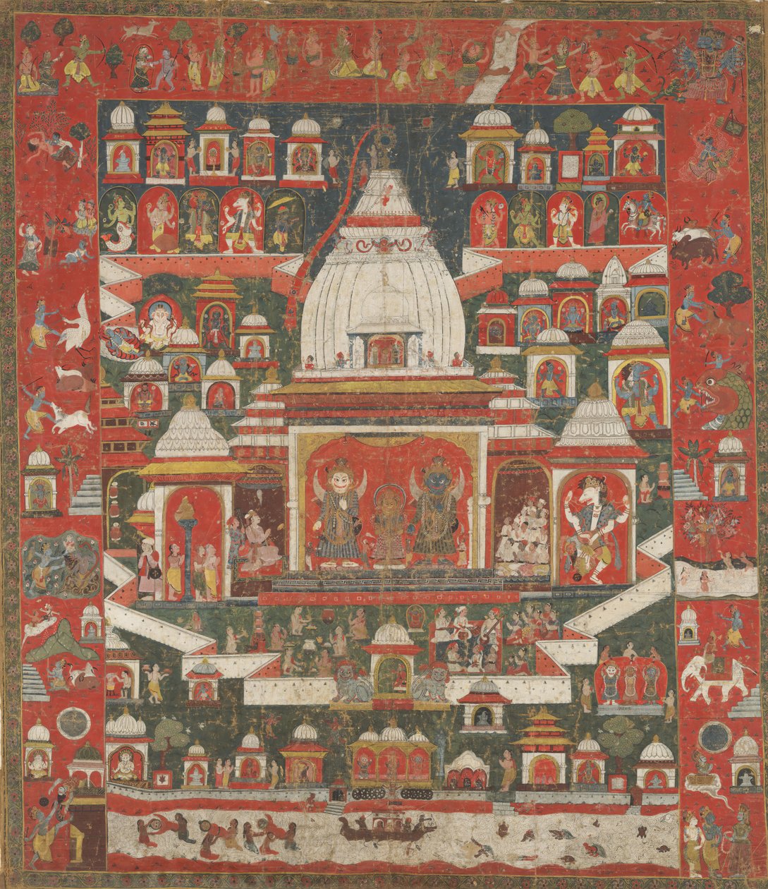 Jagannatha勋爵在18世纪上半叶普里的庙宇中敬拜。 作者 不明