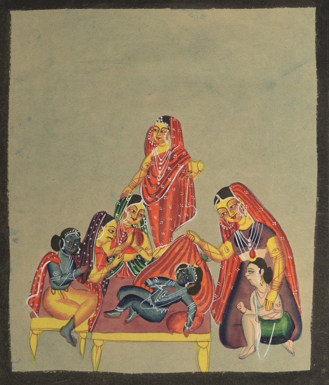 婴儿崇拜奎师那，1800年代。 作者 不明