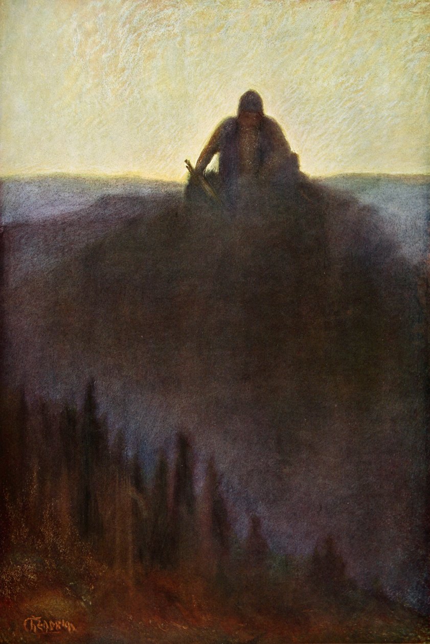 沃坦拿着他的断矛在瓦尔哈拉等待结束》，1906年 作者 不明