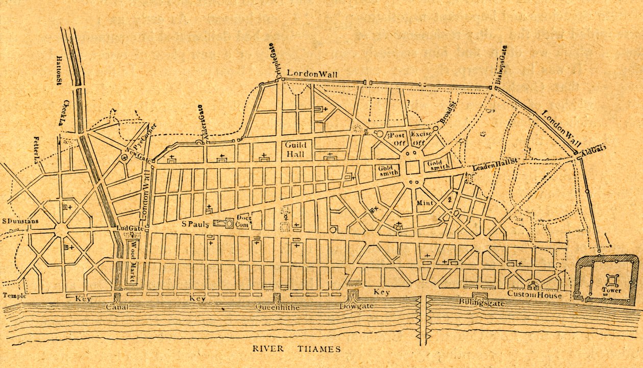 伦敦雷恩（Wrens）重建计划，1897年。 作者 不明