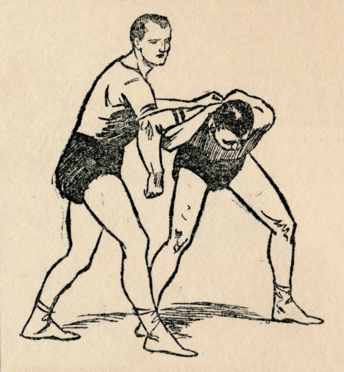 摔角，1912年 作者 不明