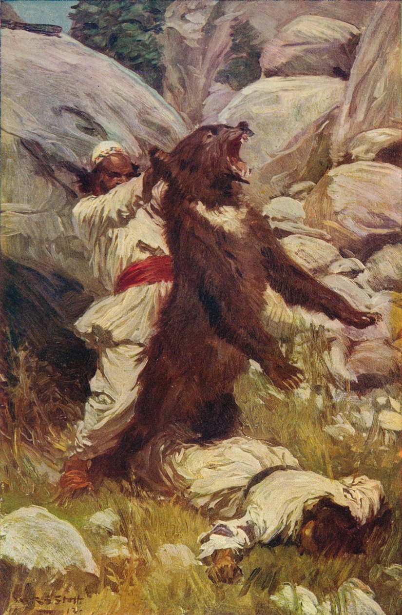 与熊摔跤，c1912 作者 不明