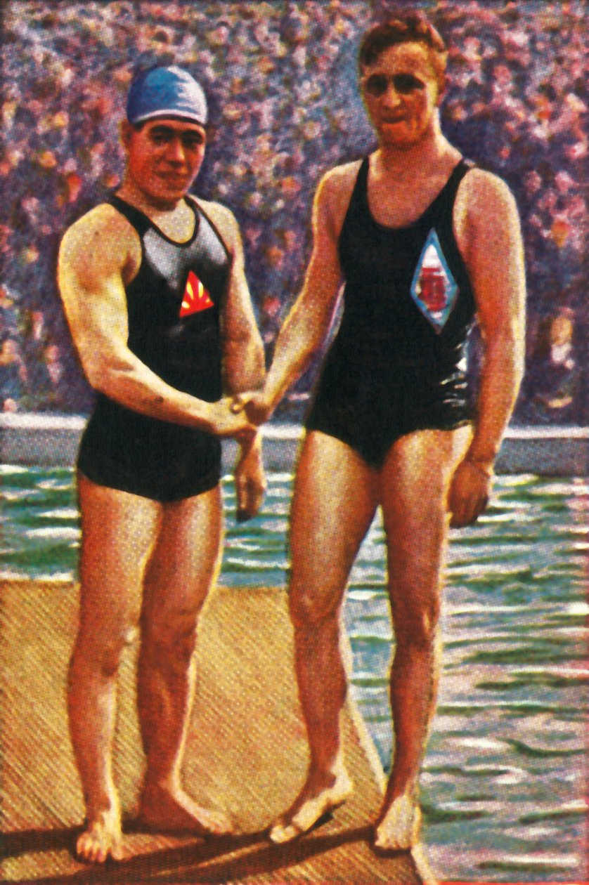 鹤田芳之（Yoshiyuki Tsuruta）和埃里希（Erich Rademacher），1928年。 作者 不明