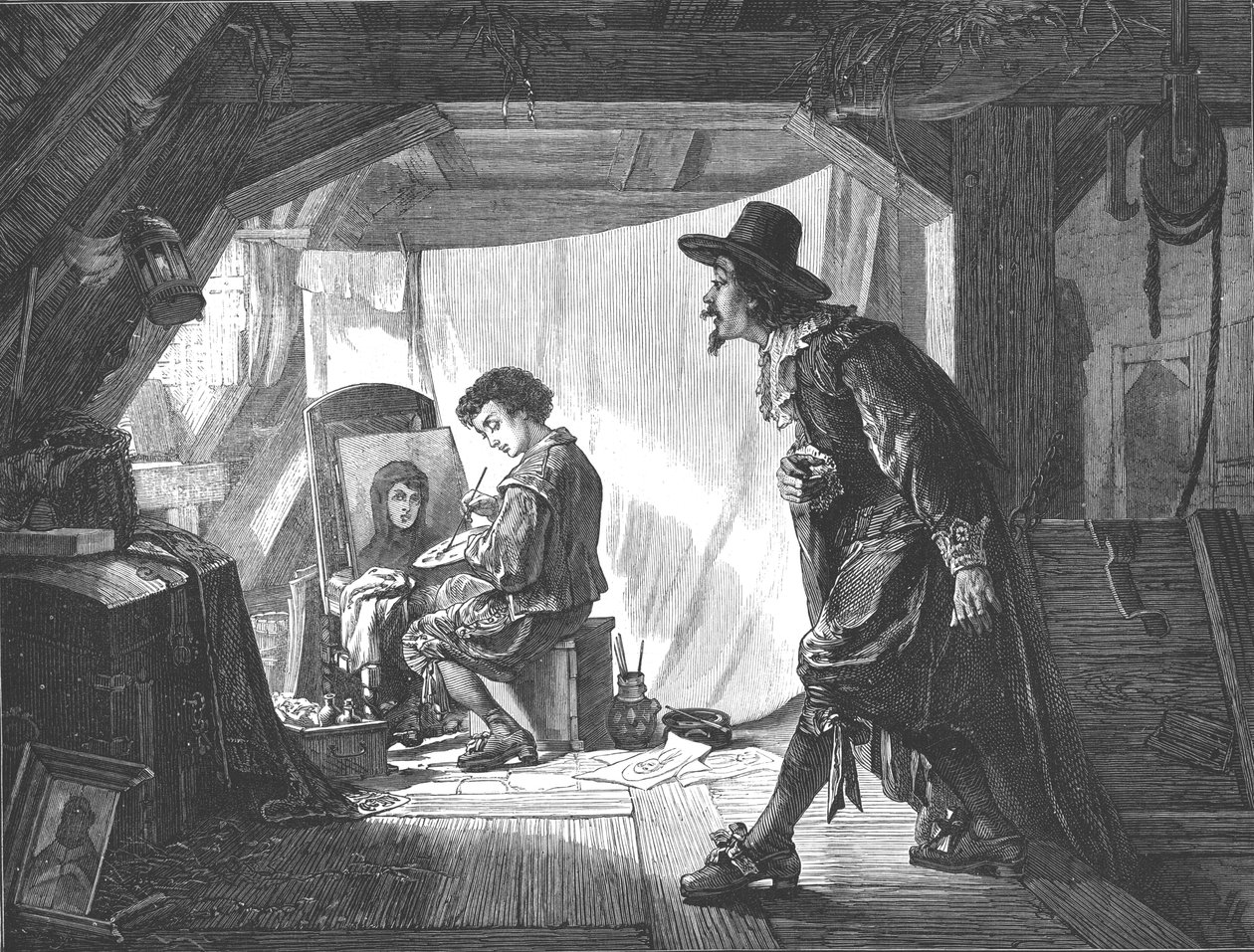 年轻的鲁本斯对他的主人范·欧特（Van Oort）感到惊讶，1875年。 作者 不明