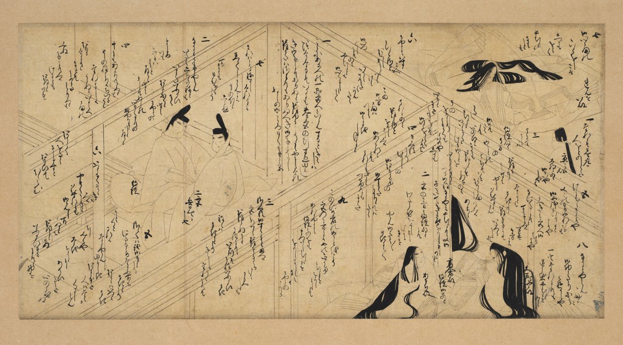 Yujo Monogatari Emaki，1336-92年。 作者 不明