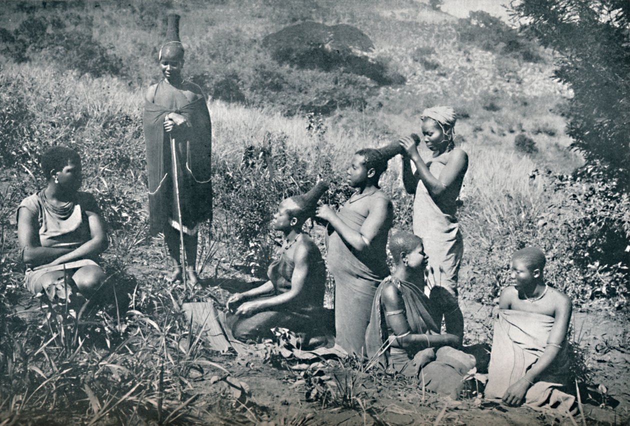 祖鲁族姑娘的美发，1912年 作者 不明