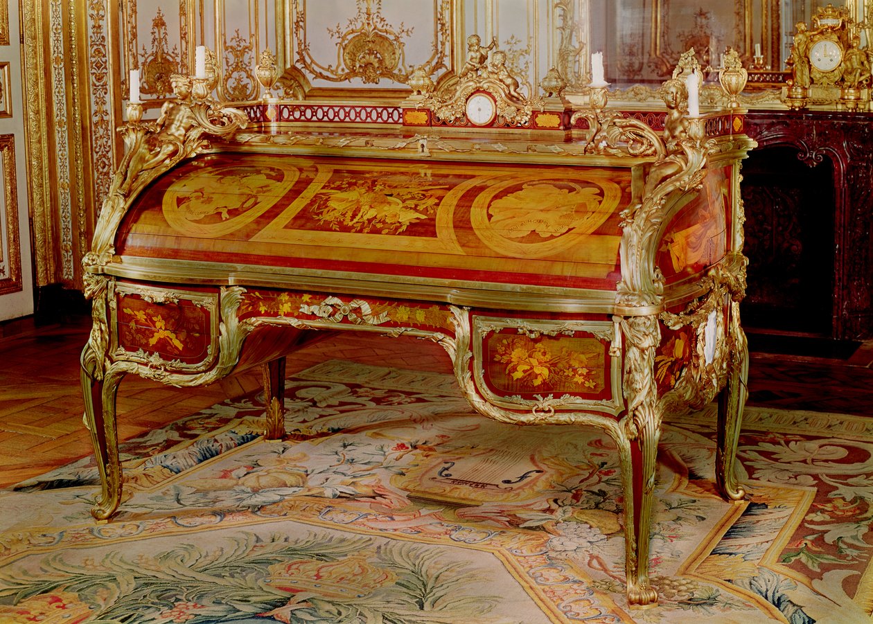 Oeben和Riesener的Bureau du Roi，marquetry和ormolu，1760-69 作者 未知未知