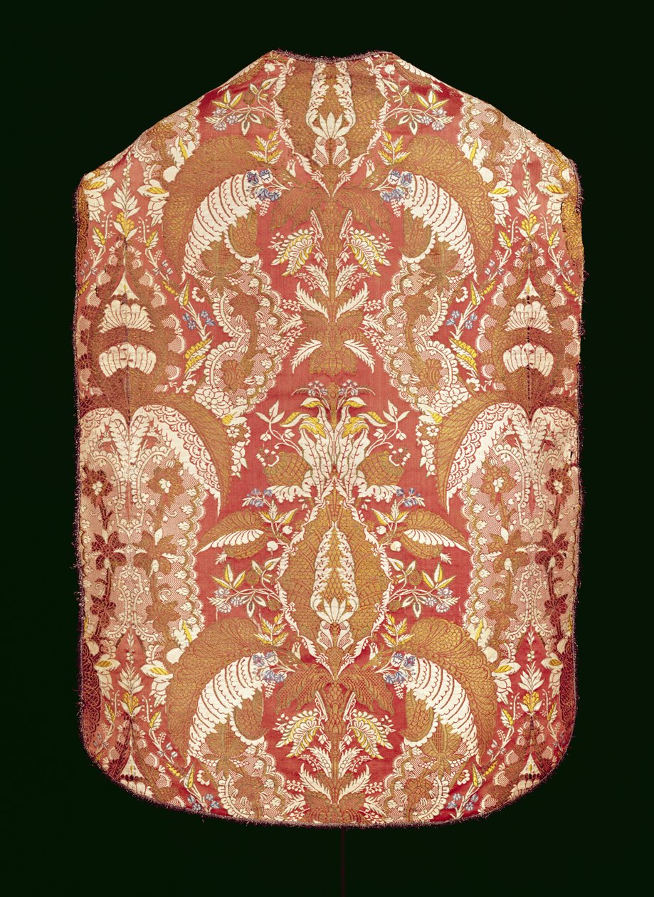 Chasuble，蕾丝图案丝绸，法国，1720 作者 未知未知