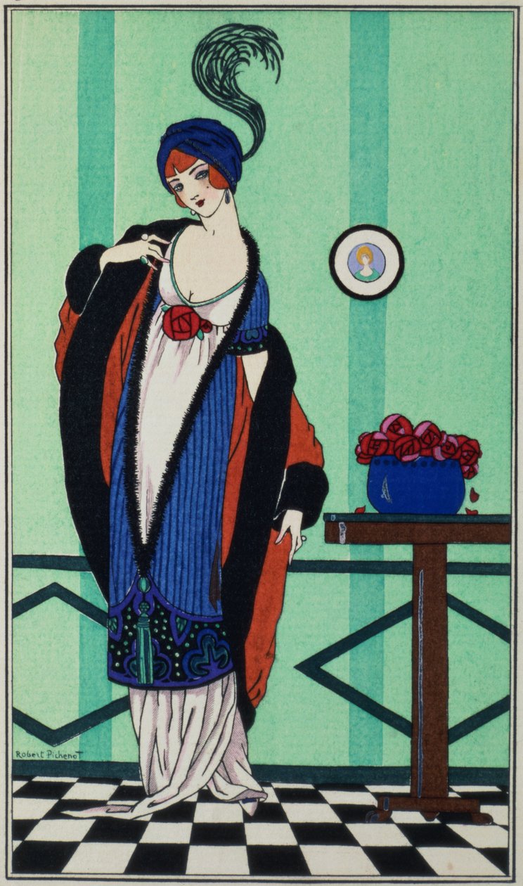 1913年，罗伯特皮切诺特（Robert Pichenot）的“巴黎服饰”（Costumes Parisiens）的平纹细布上衣 作者 未知未知