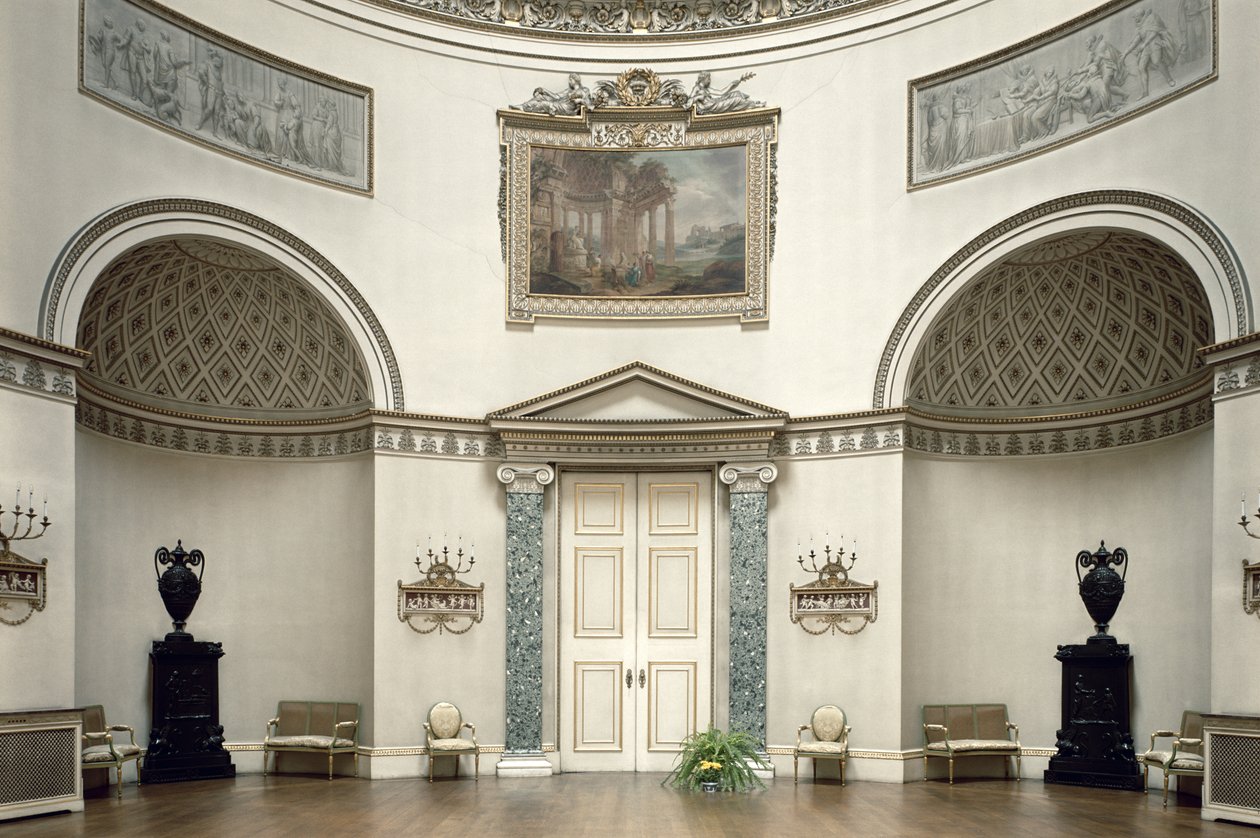 英国德比郡The Saloon的Kedleston Hall，由Robert Adam（1728-92）设计，于1763年完工 作者 未知未知