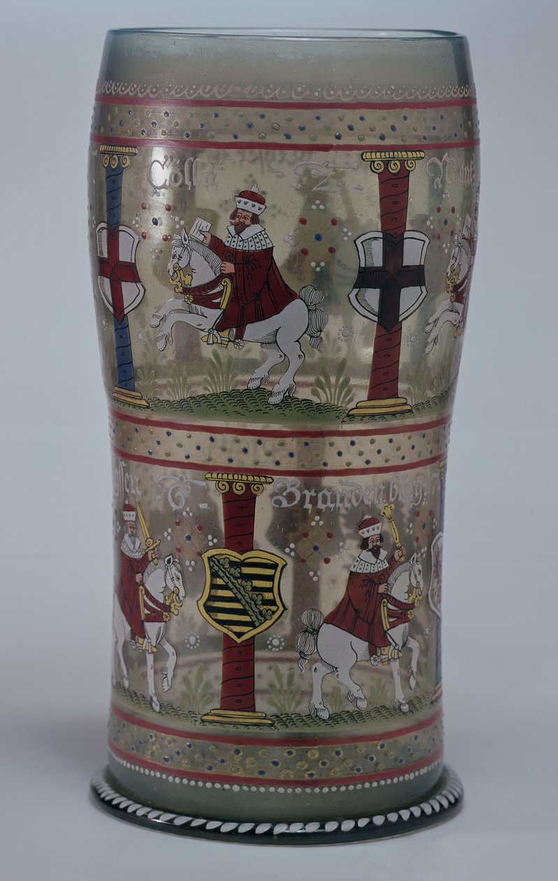 Kurfuerstenhumpen（德国选举杯）珐琅与皇帝和七名选民骑白马，波希米亚人，1625年 作者 未知未知