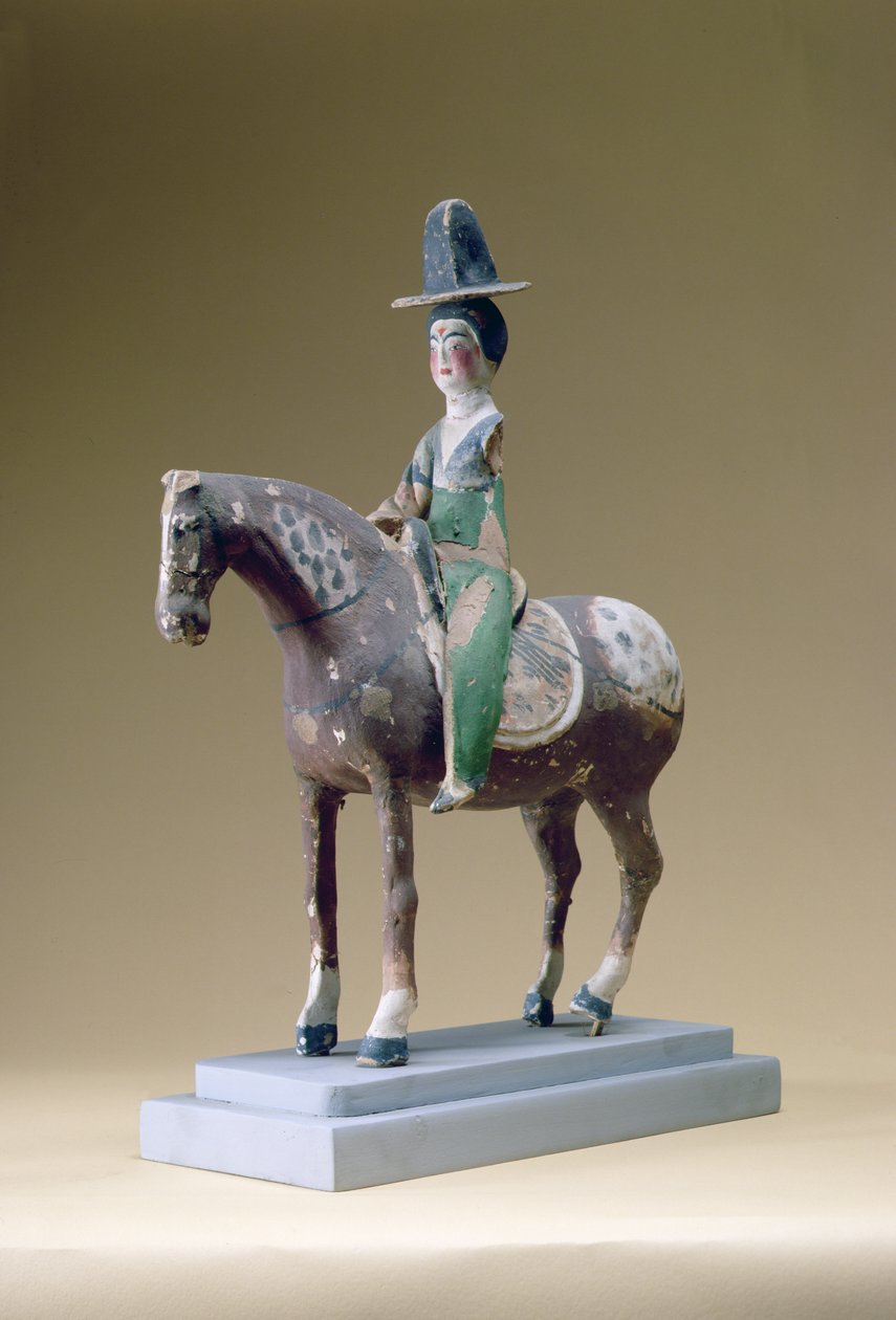 女士骑手，阿斯塔纳，7世纪（灰泥） 作者 未知未知