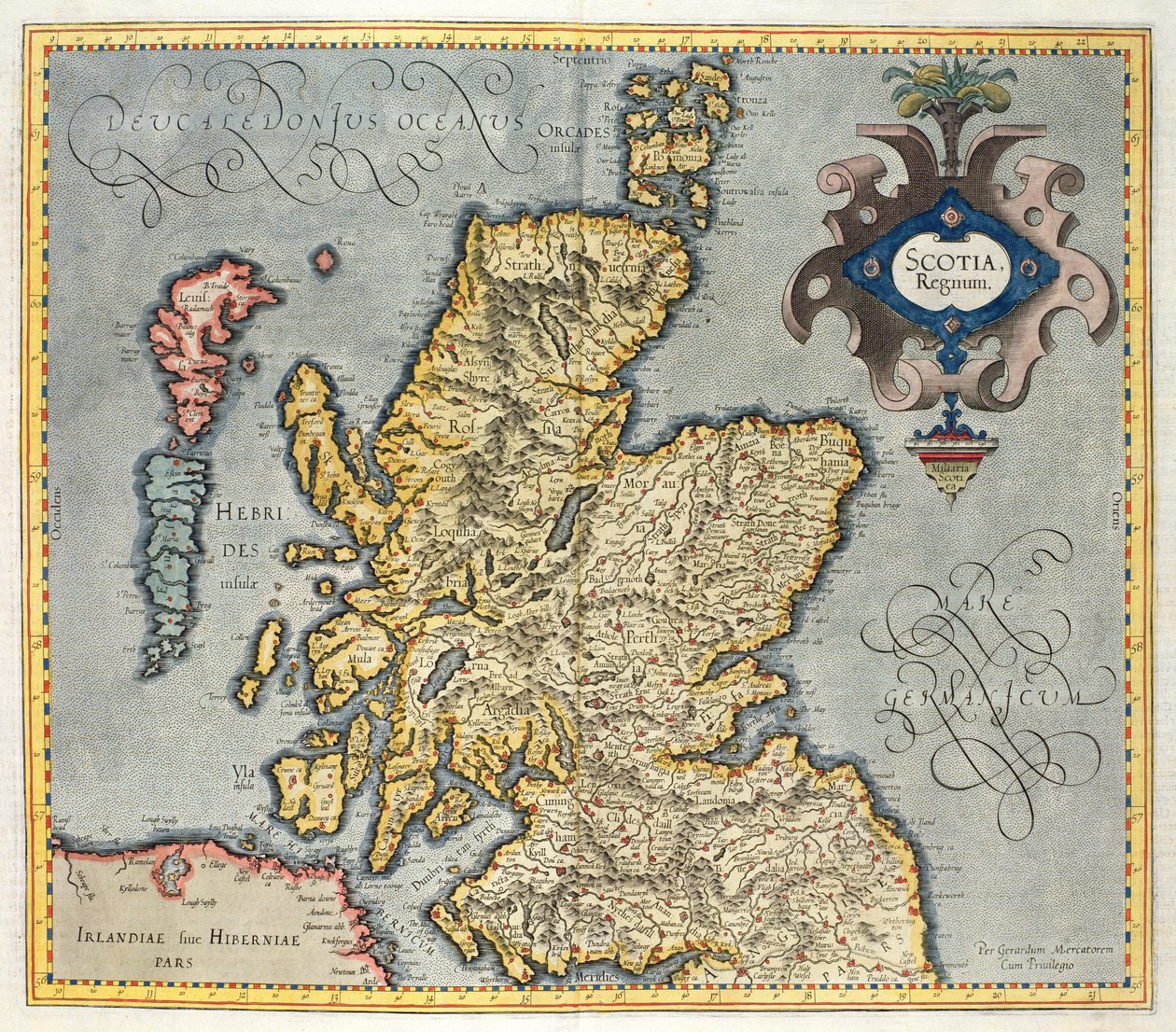 苏格兰王国地图，17世纪Scotia Regnum（受Mercators Atlas影响） 作者 未知未知