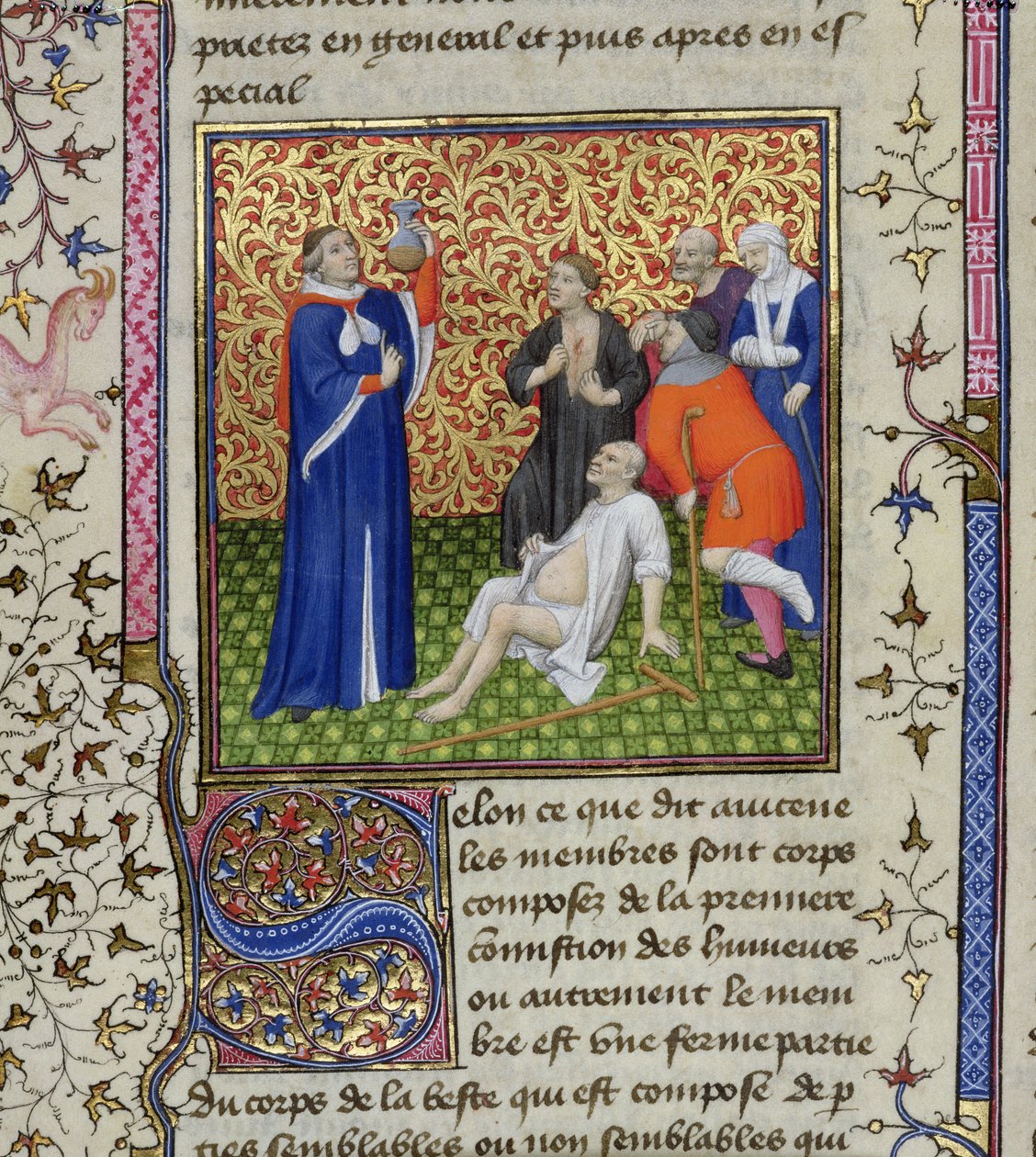 Ms.251 f.54v医生和他的病人，来自Des Proprietez des Choses，c.1415 作者 未知未知