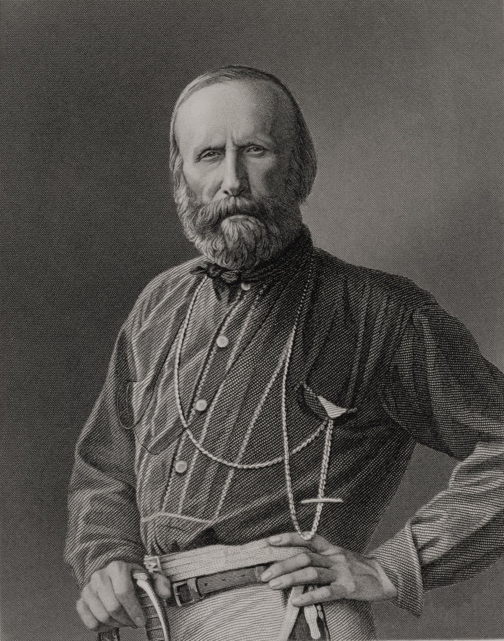 Giuseppe Garibaldi（1807-82）的肖像由William Holl（1807-71）从照片，酒吧刻。作者：William Mackenzie 作者 未知未知
