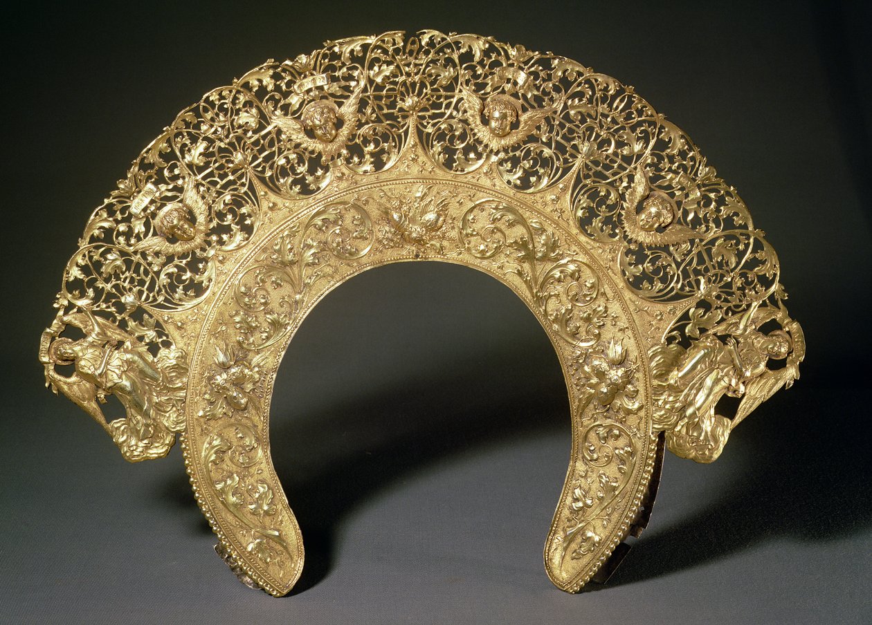 俄罗斯王冠与银器制作的花丝工作与会标CA，c.1730s 作者 未知未知