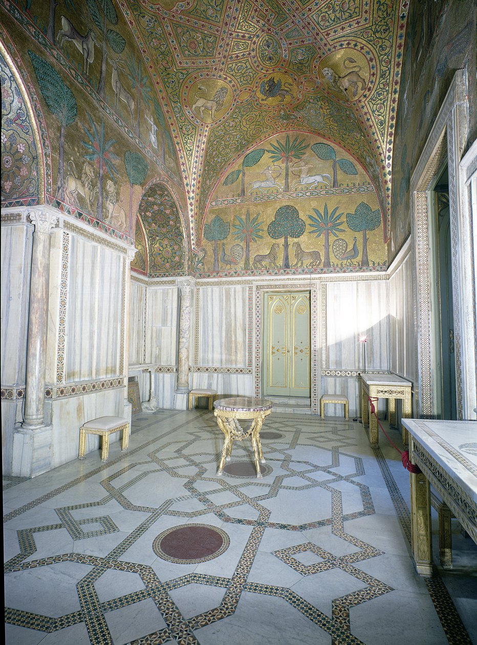 Sala di Ruggero由阿拉伯和拜占庭式的工匠，Palazzo dei Normanni，巴勒莫，意大利 作者 未知未知