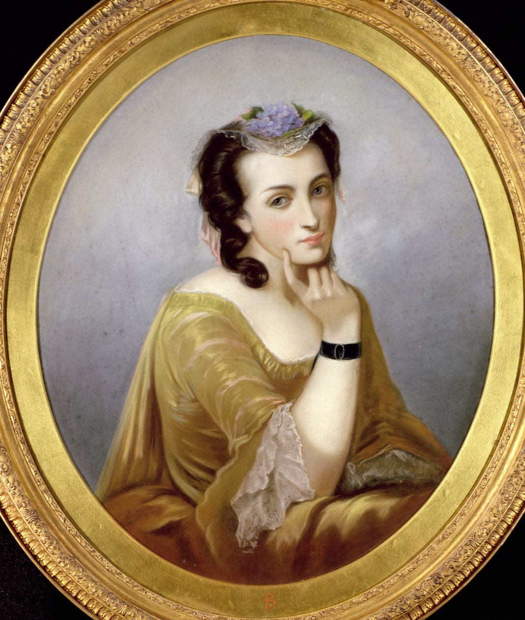 Watteau连衣裙的女人，c.1870（粉彩） 作者 未知未知