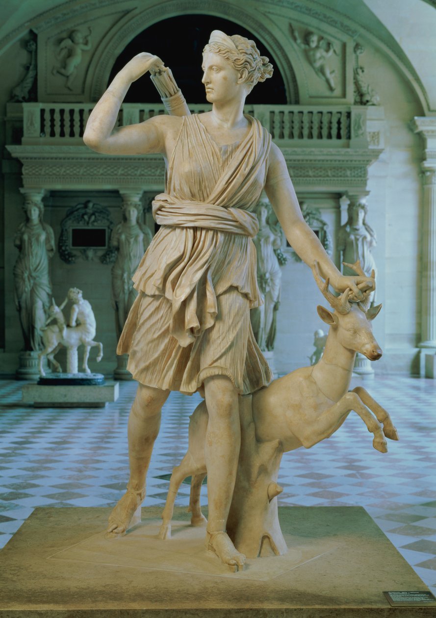 Artemis the Huntress，被称为“凡尔赛黛安娜”，公元前2世纪改编自公元4世纪原版的罗马副本归功于Leochares 作者 未知未知