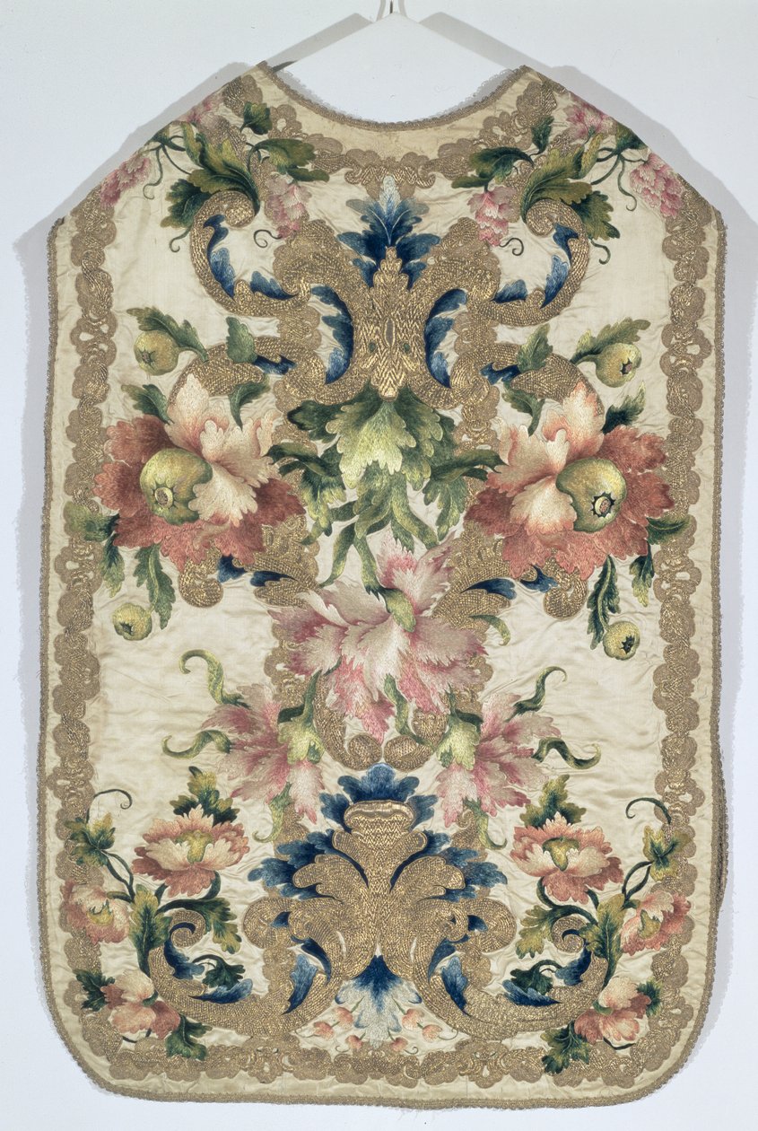 Chasuble，装饰着鲜花，法国，17世纪晚期 作者 未知未知