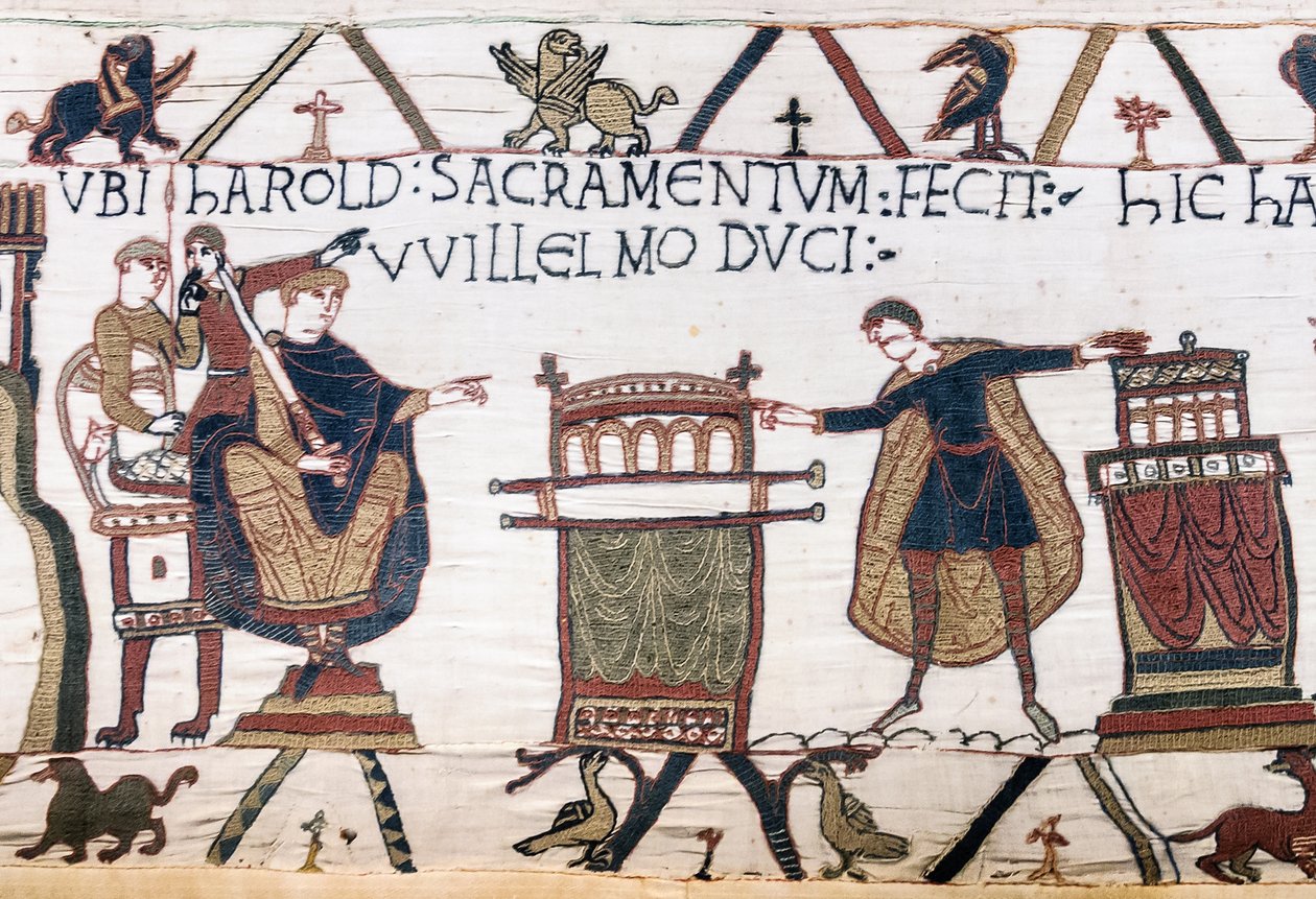 哈罗德在Bayeux Tapestry的Bayeux发誓向威廉发起了神圣的誓言 作者 未知未知