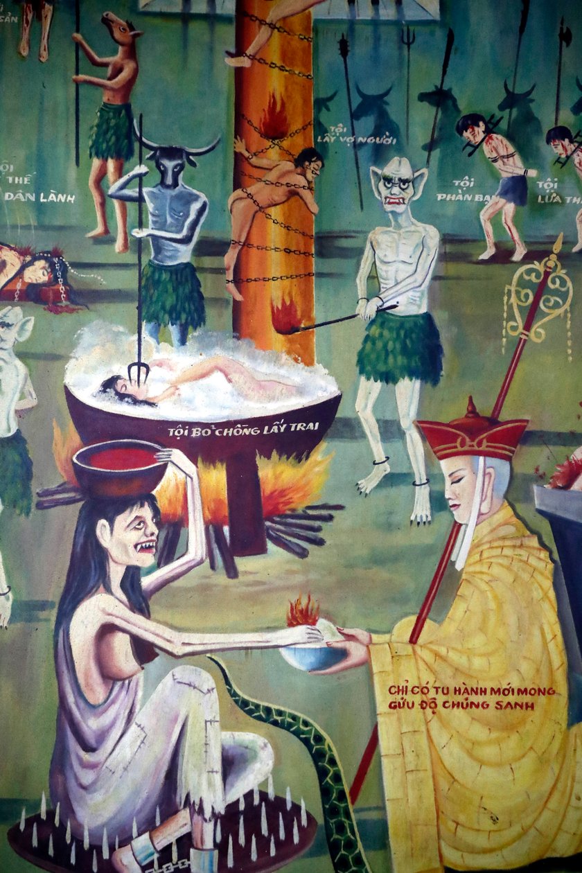 Phu Long佛教寺庙，佛教炼狱，绘画，胡志明市，越南 作者 未知未知