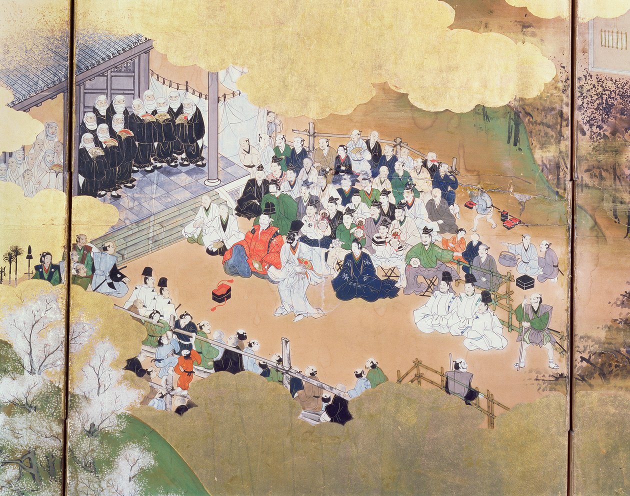 “巴库夫”政府下的城市生活场景，来自能剧，土佐学校，1800年，日本人的表演， 作者 未知未知