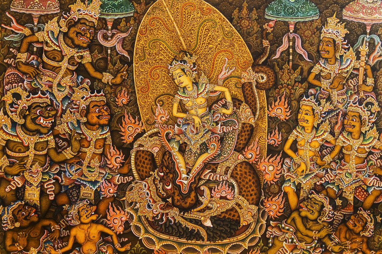 Semara和Ratih，由Ketut Mandra绘画，在印度尼西亚巴厘岛乌布的Puri Lukisan博物馆展出 作者 未知未知