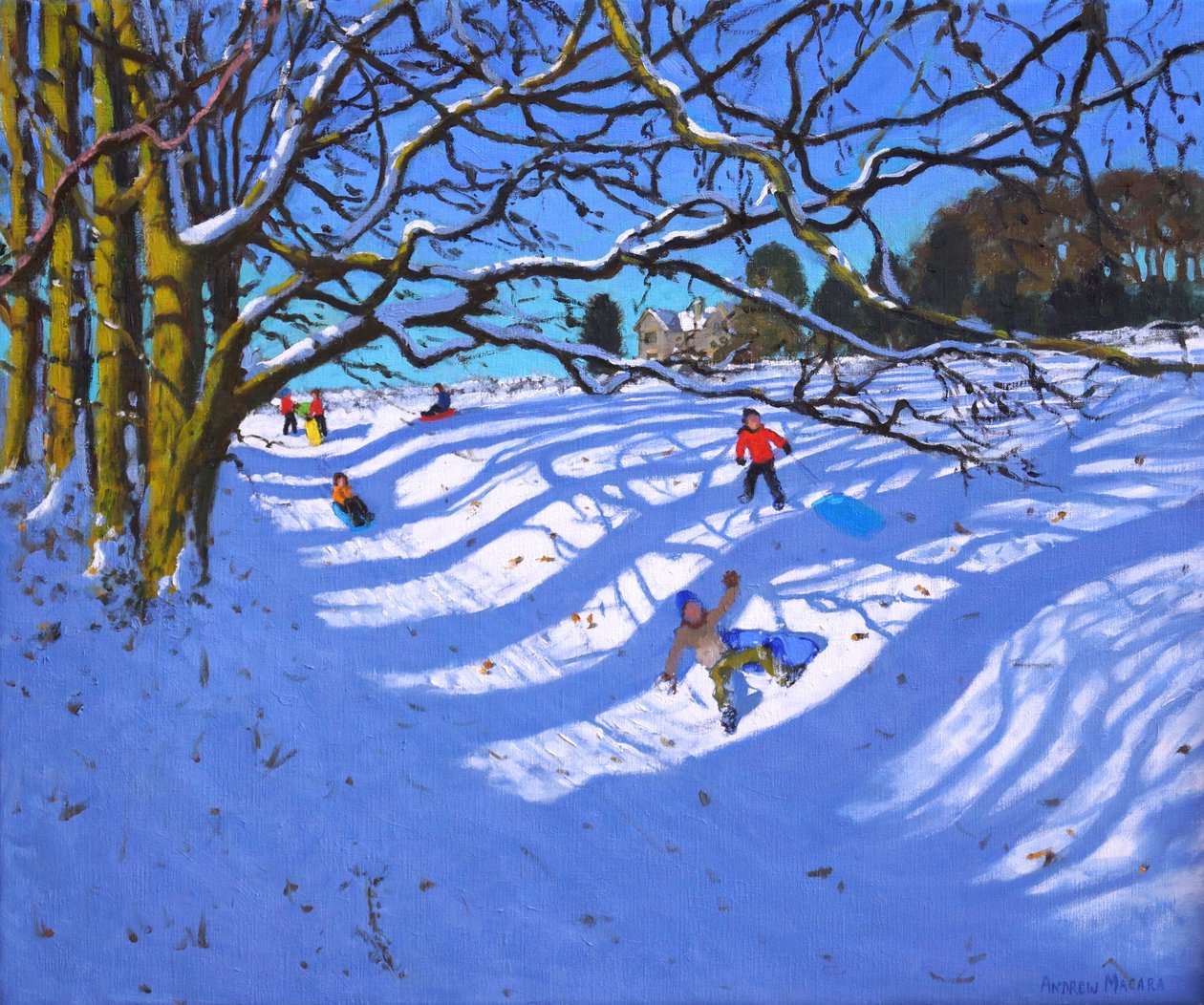 沿着沟壑滑行，Dam Lane，Ashbourne，25x30“， 作者 未知未知