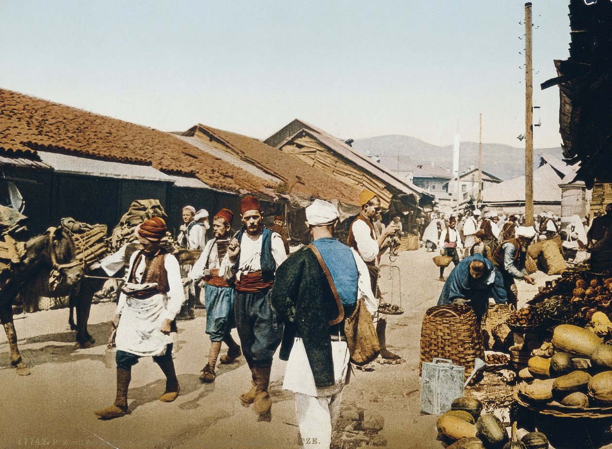 奥地利帝国时期的萨拉热窝老市场，c.1900-10 作者 未知未知
