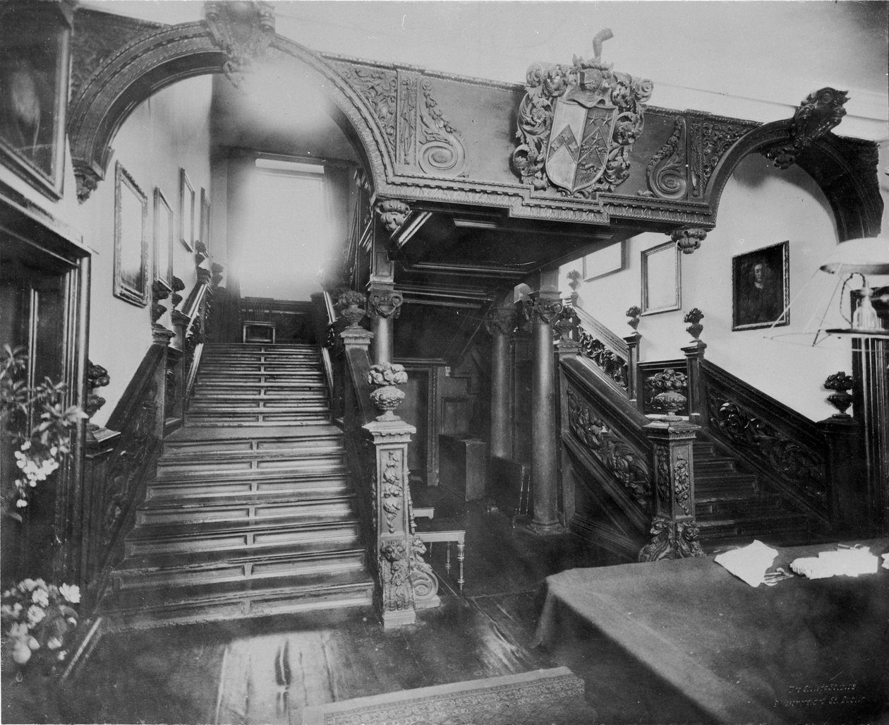 Eyrecourt城堡，Co。戈尔韦，爱尔兰，1890年的楼梯 作者 未知未知