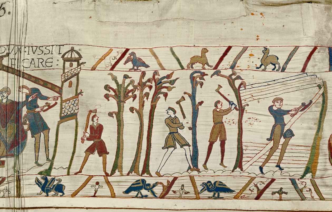砍伐树木为Norman舰队Bayeux Tapestry建造船只 作者 未知未知