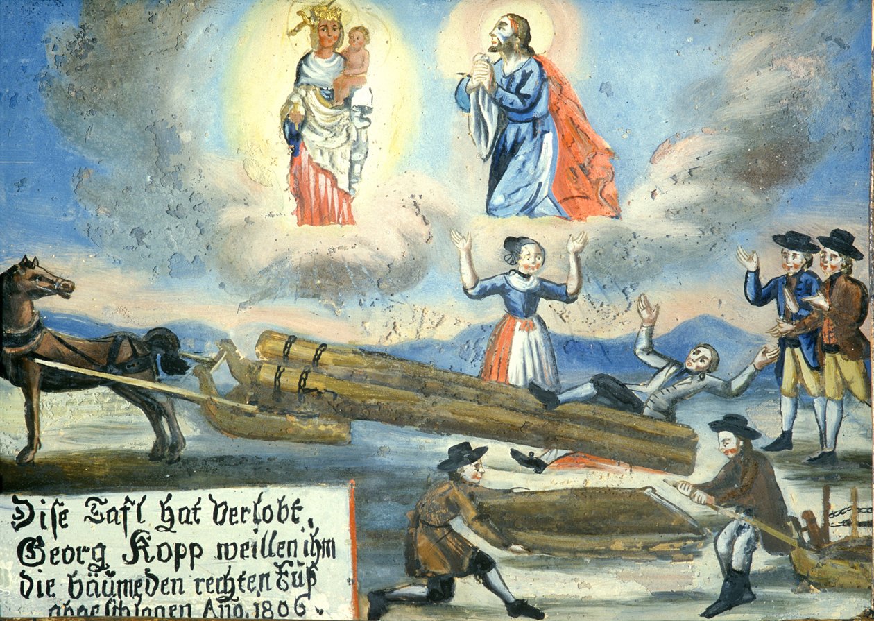 1806年投票图像，受伤，木制品，Neukirchen beim Hl.Blut Pilgrimage Museum, Cham, Oberpfalz, Upper Palatinate, Bavaria, Germany 作者 不明