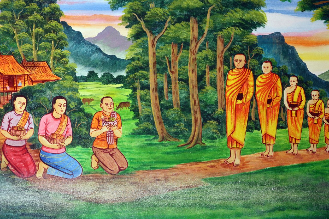 20151029, 老挝万象市:Wat Si Muang (Simuong) 佛教寺庙。描绘释迦牟尼佛生命故事的绘画 作者 不明