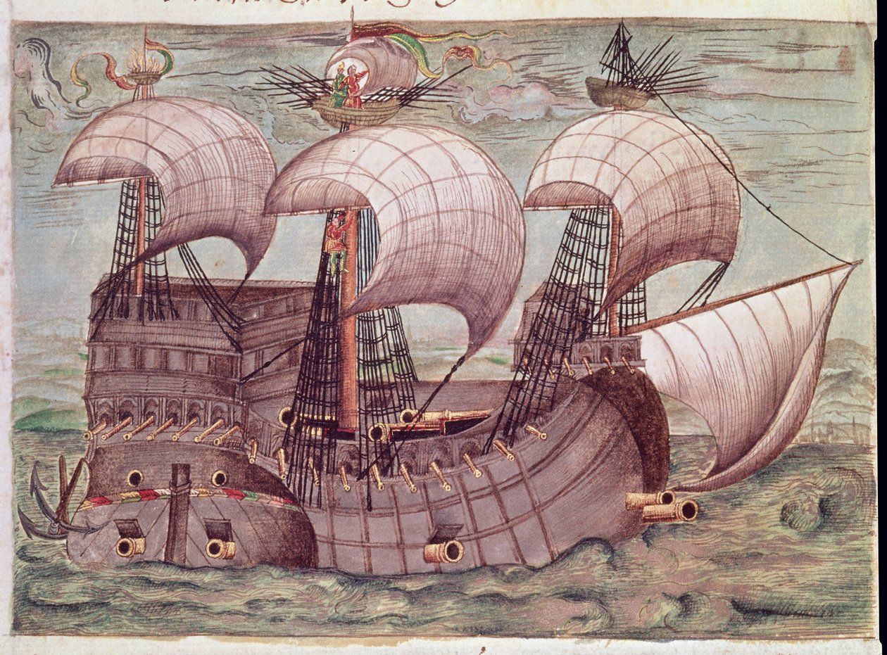 添加 15217 f.38v 大帆船 "瓜达卢佩女神号"（牛皮纸） 作者 未知艺术家