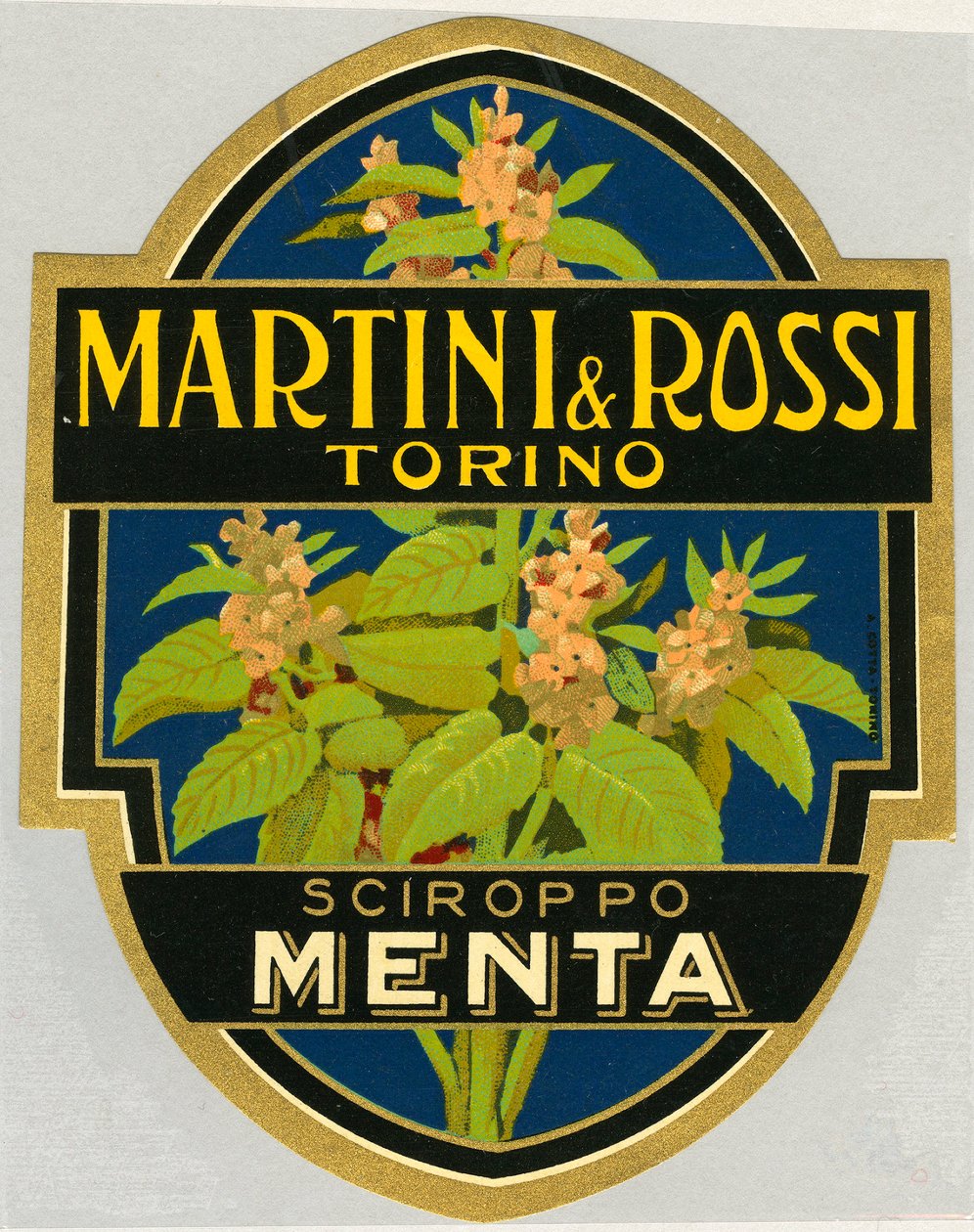 薄荷糖浆Martini e Rossi的广告标签 作者 不明