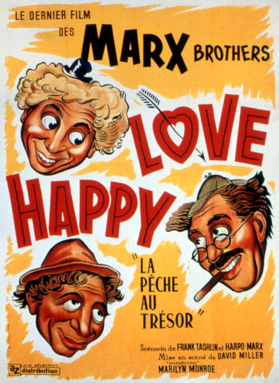 电影《寻宝》的海报，《爱的快乐》，由DAVIDMILLER与马克思兄弟合作，1949年。 作者 不明