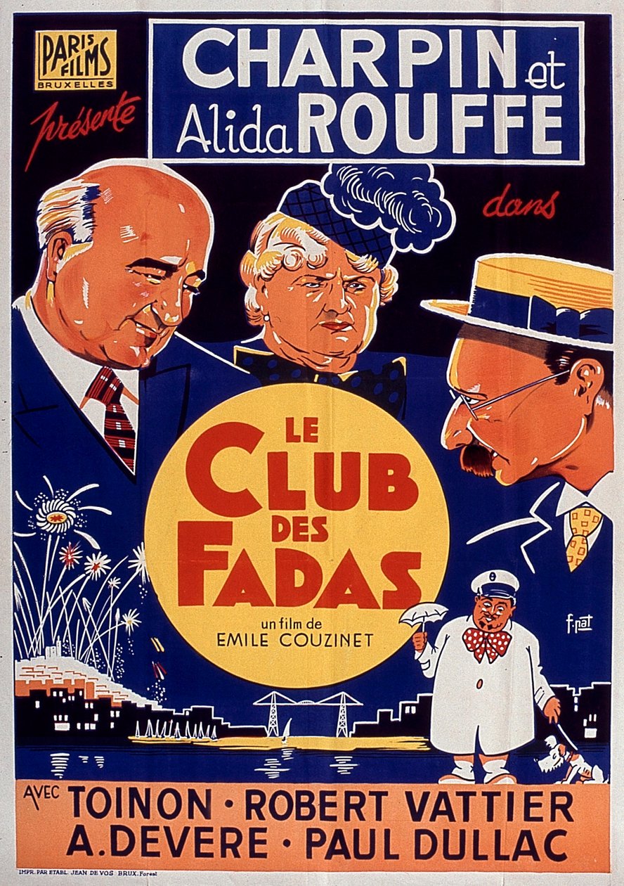 电影Le Club des fadas的海报，Fernand Charpin和Alida Rouffe来自EmileCouzinet 1939年。 作者 不明