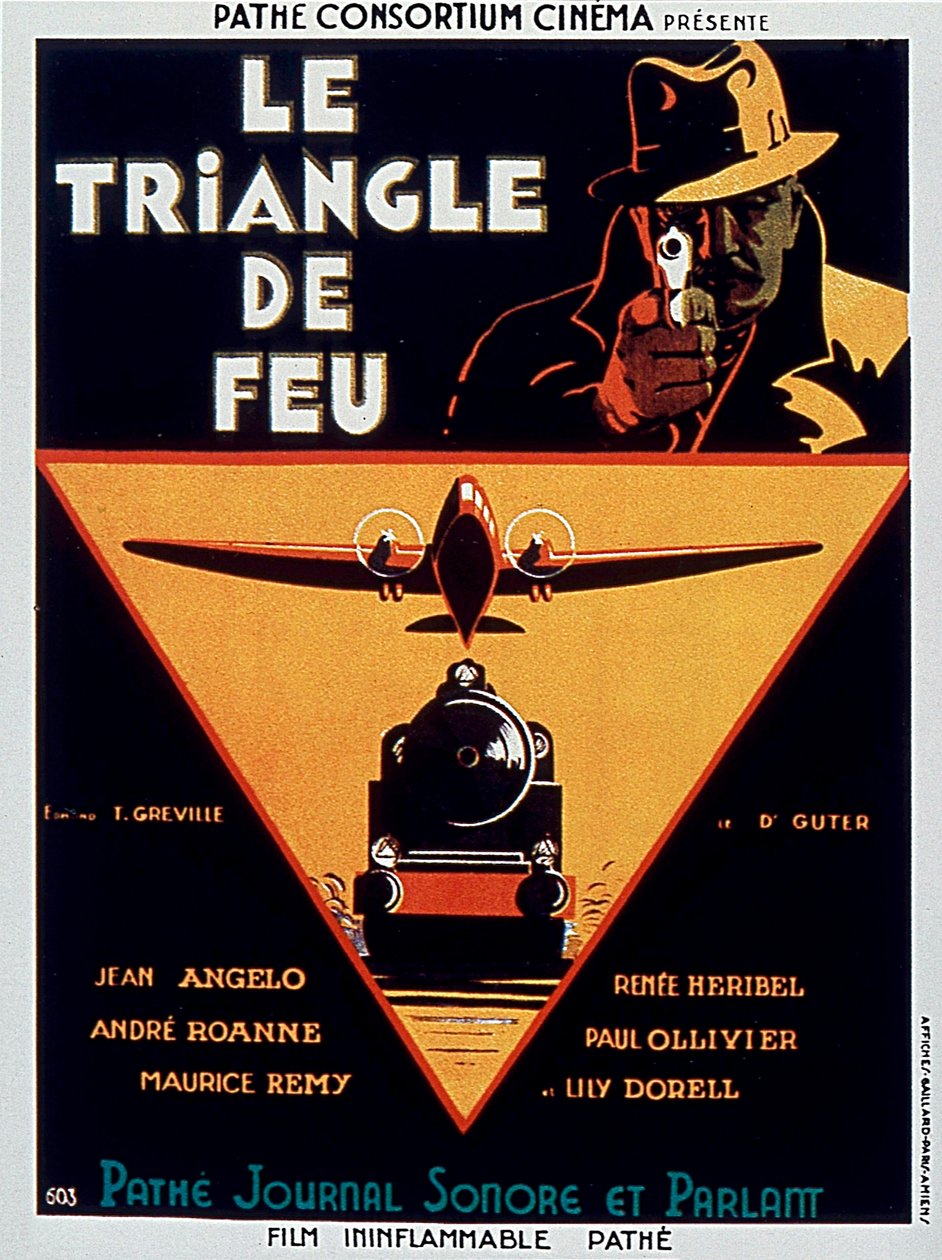 EdmondGreville与Jean Angelo合作的电影Le triangle de feu的海报 1932年 作者 不明